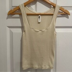 Skims cotton rib tank size L. Hardly worn. Color is bone